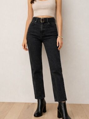 Reformation Cynthia Belted High -Rise Straight Leg Jeans Women’s Size 28